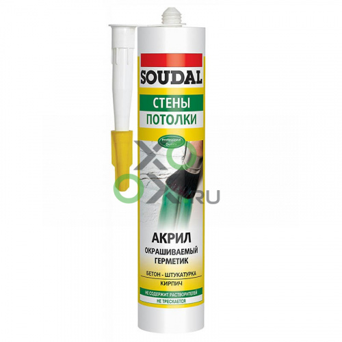 SOUDAL акриловый окрашиваемый герметик, белый 280 мл