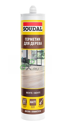 Акриловый герметик для дерева и паркета SOUDAL, 280 мл Акриловый герметик для дерева и паркета SOUDAL, 280 мл